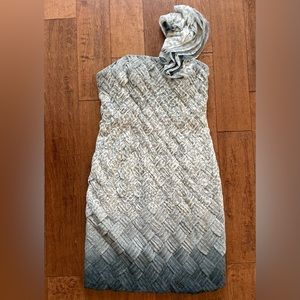 Mikael Aghal Ombré One Shoulder Party Dress Size 6